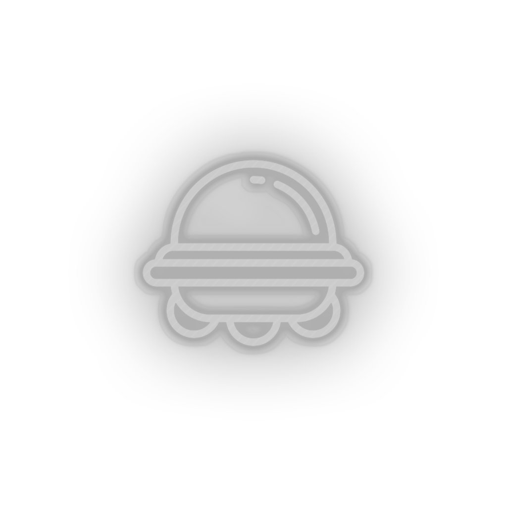 white ufo led adventure alien astronomy outer space space space ship ufo neon factory