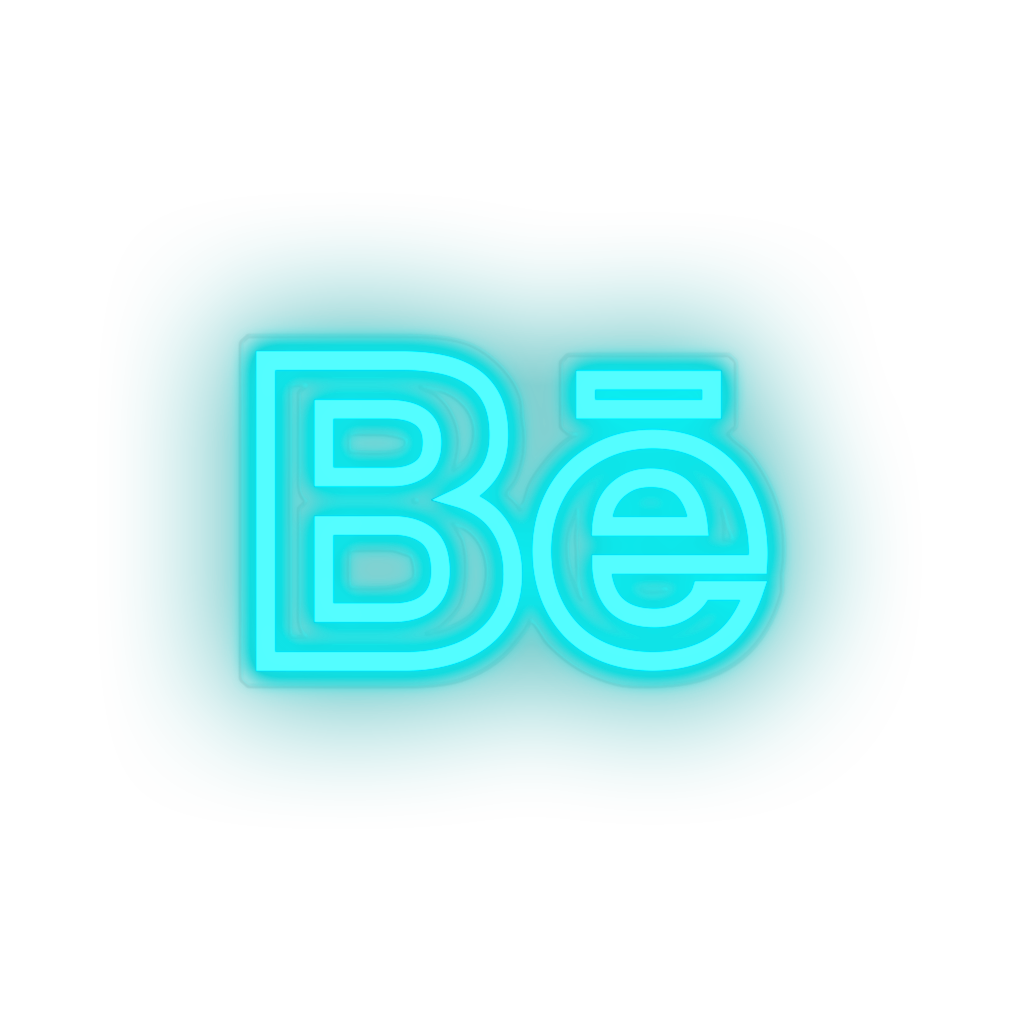 ice_blue behance social network brand logo led neon factory