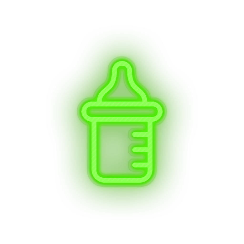 green bottle milk family children formula care child kid baby led neon factory