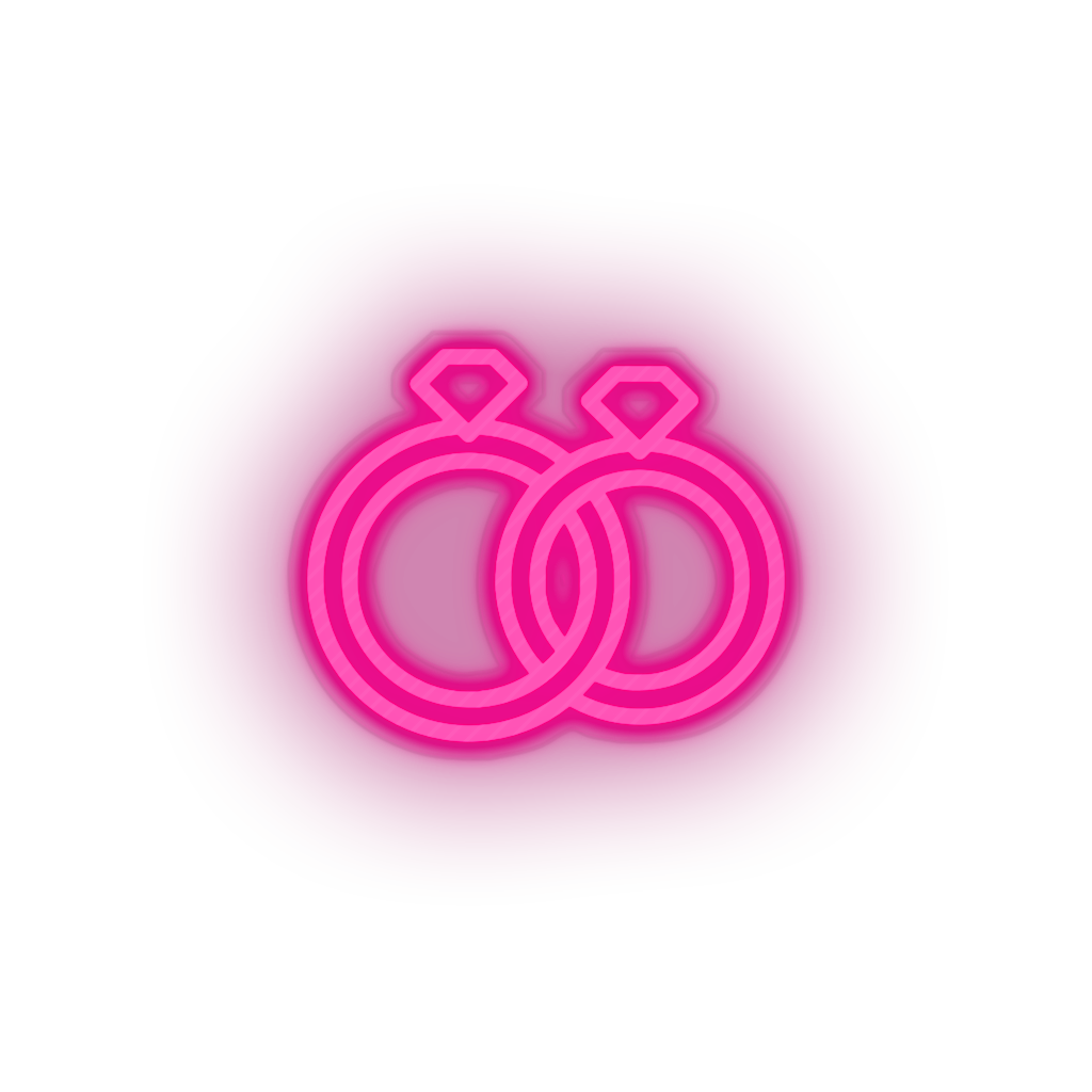 pink couple_rings led couple rings engagement love present relationship romance valentine day neon factory