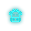 ice_blue cow led animal cartoon cow farm fauna herbivore zoo neon factory