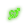 green fall_in_love led arrow fall in love heart love relationship romance valentine day neon factory