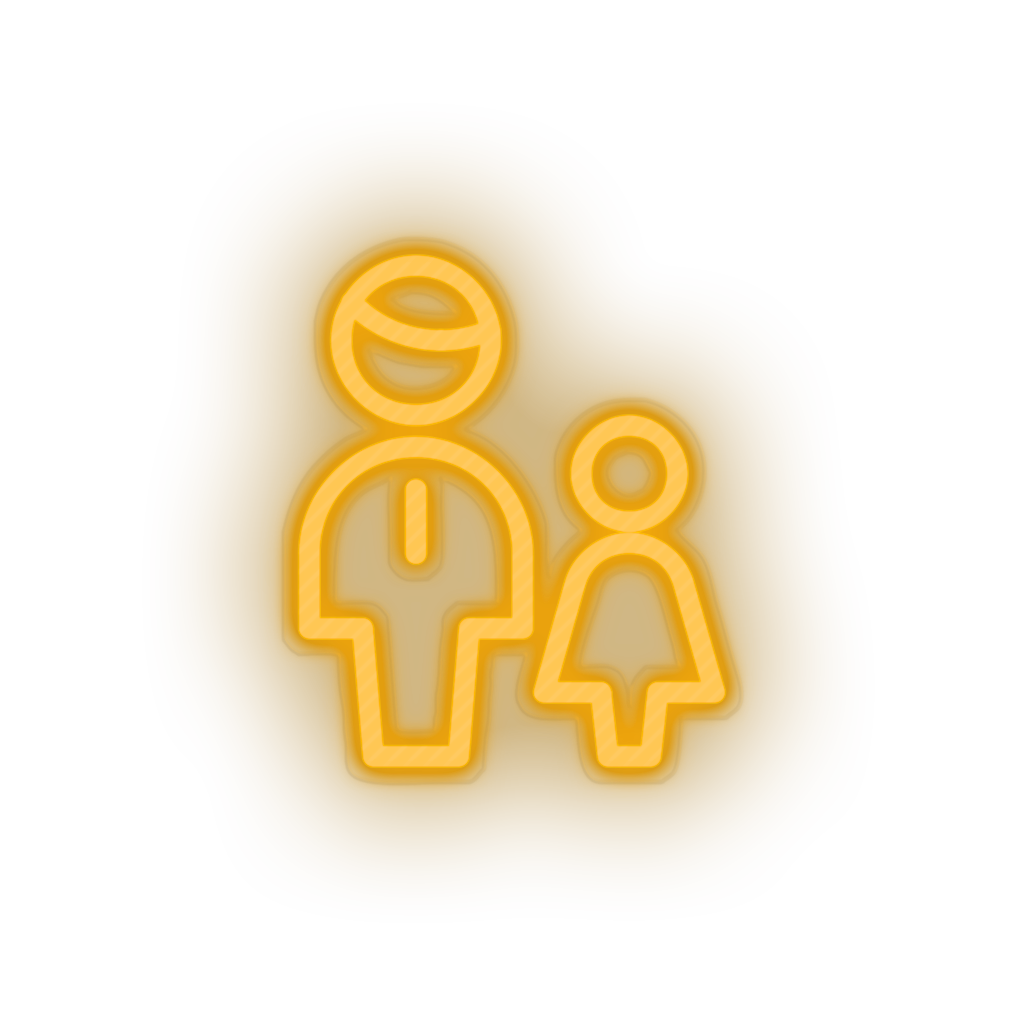 warm_white family parent father children human person child daughter kid grandfather baby led neon factory