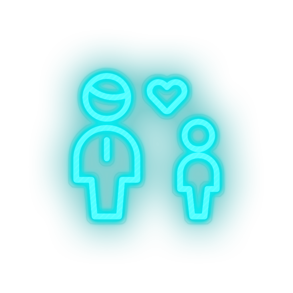 ice_blue family parent father children human person heart child kid dad baby led neon factory