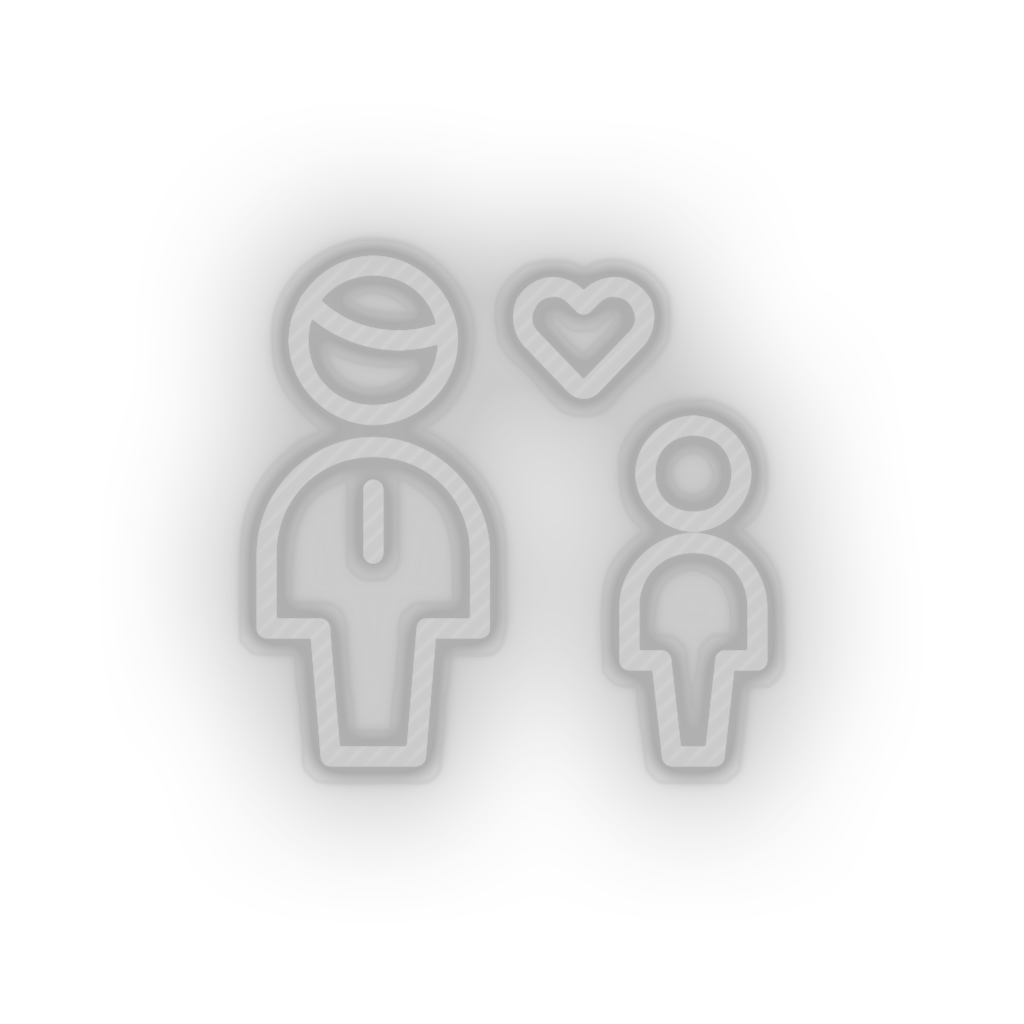 white family parent father children human person heart child kid dad baby led neon factory