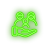 green family parent hold children human person hand parents child kid baby led neon factory