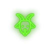 green goat led animal cartoon farm fauna goat herbivore zoo neon factory