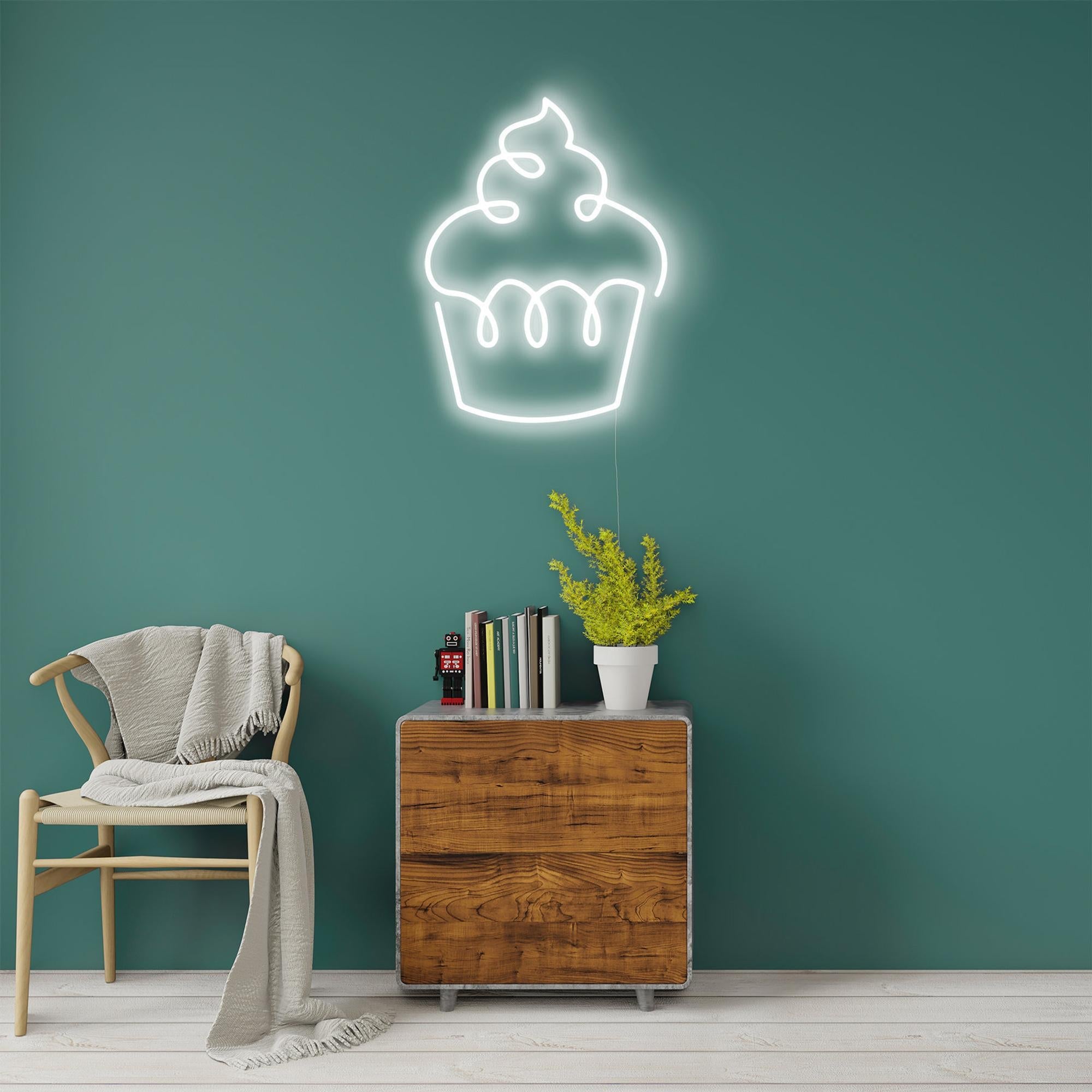 Cupcake Neon Sign, Light, Modern Art, Neon For Home, Wall Art, Abstract Decor, Light Up Cupcake, LED Art, Cupcake, Neon