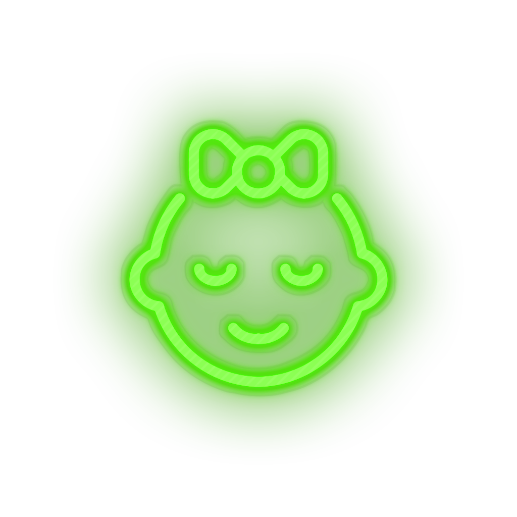 green infant family children bow child girl kid baby led neon factory