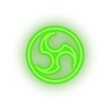 green obs video game logo led neon factory