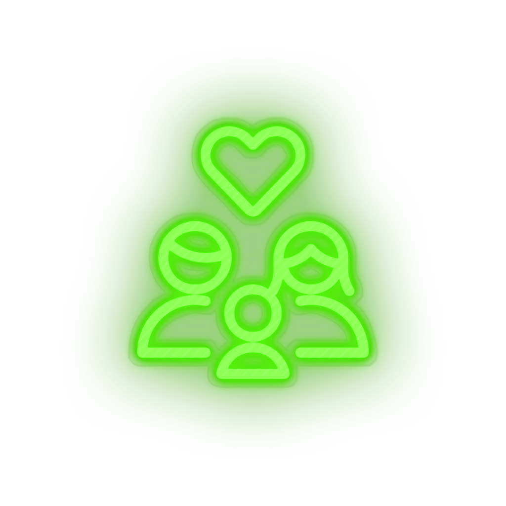 green parent family person human children heart parents child kid baby led neon factory