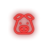 red pig led animal cartoon fauna herbivore pig pork zoo neon factory