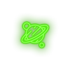 green saturn led adventure astronomy outer space planet saturn saturn ring space neon factory