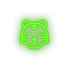 green tiger led animal carnivore cartoon fauna tiger wild zoo neon factory