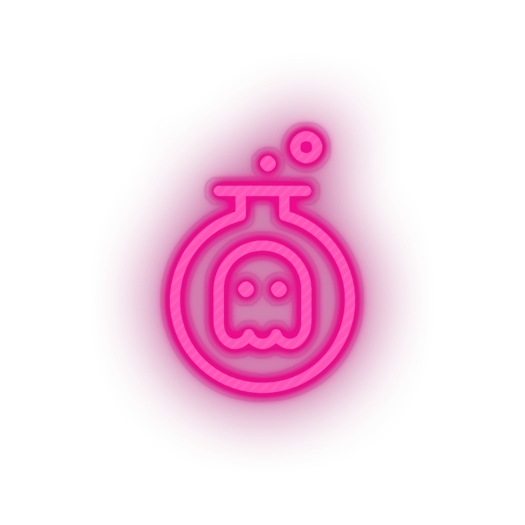 pink video game bowl ghost led neon factory